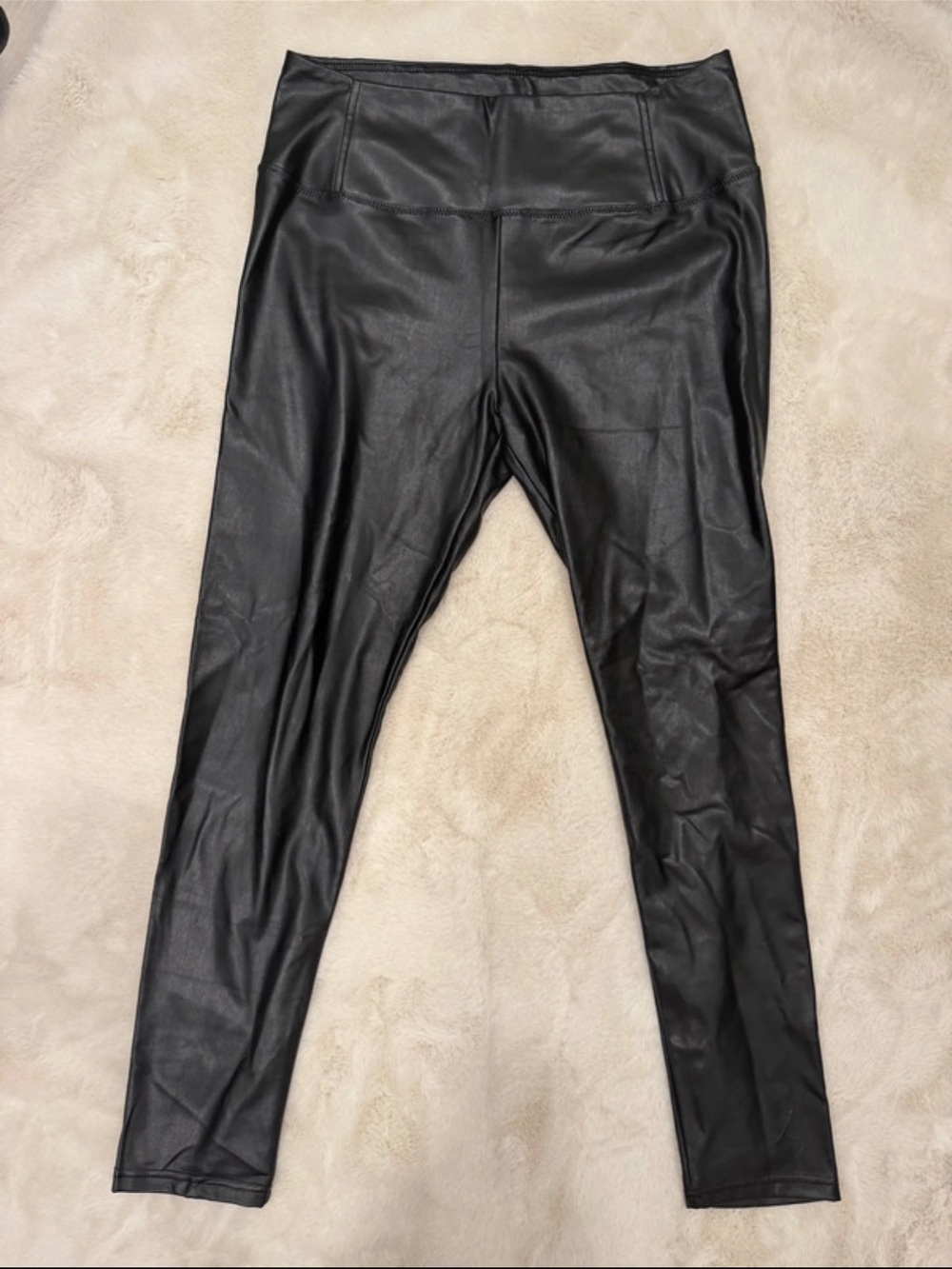 7 For All Mankind Black Faux Leather Leggings